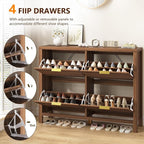 YOMILUVE Shoe Cabinet Storage for Entryway, Fluted Shoe Cabinet - Image 4