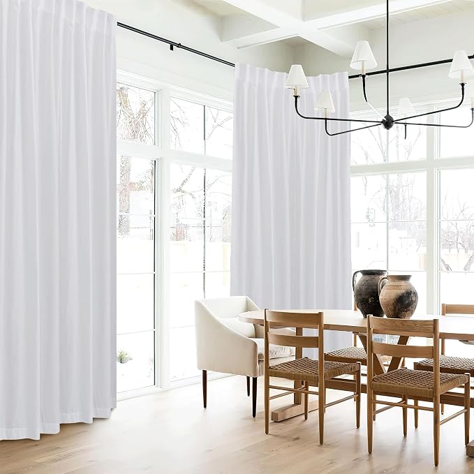 RYB HOME Sheer Curtains 108 inches, Extra Long Floor to Ceiling Curtains | - Image 7
