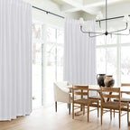 RYB HOME White Floor to Ceiling Curtains 120 inches Long, Linen Semi Sheer - Image 7