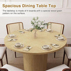 weselon Round Dining Table for 4, Modern Farmhouse Kitchen Table, 47 Inch Small - Image 7