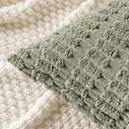 MIULEE Corduroy Decorative Throw Pillow Covers 20x20 Light Olive Pack of 2 | - Image 4