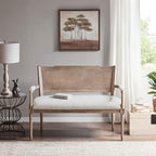Madison Park Willshire Natural Rattan Settee, Upholstered Seat - Image 11