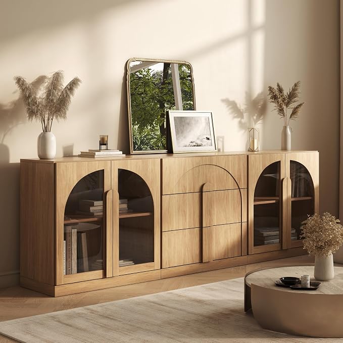 BELLEZE 3-Piece Modular Sideboard Cabinet Freely Configurable, Modern Wood by BELLEZE