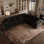 Novilla 133.8" Modular Cloud Couch, Modern Sectional Sofa by Novilla