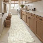 Soalmost Runner Rug 2x10 Washable Hallway Kitchen Runners Beige/Brown | - Image 4