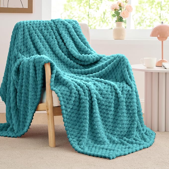 BEDELITE Teal Twin Blanket for Couch, Soft Cozy Gifts for Women, 60 * 80 | 3D - Image 9
