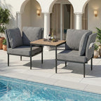 5 in 1 Modular Patio Furniture Set, 3 Piece Aluminum Convertible Outdoor by LIMIRIX