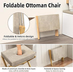 BAMBOOHOMIE Foldable Foot Stool Ottoman, Modern Foot Rest - Image 4
