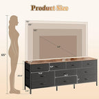 Huuger 63 Inch Dresser for Bedroom, Long Dresser - Image 3