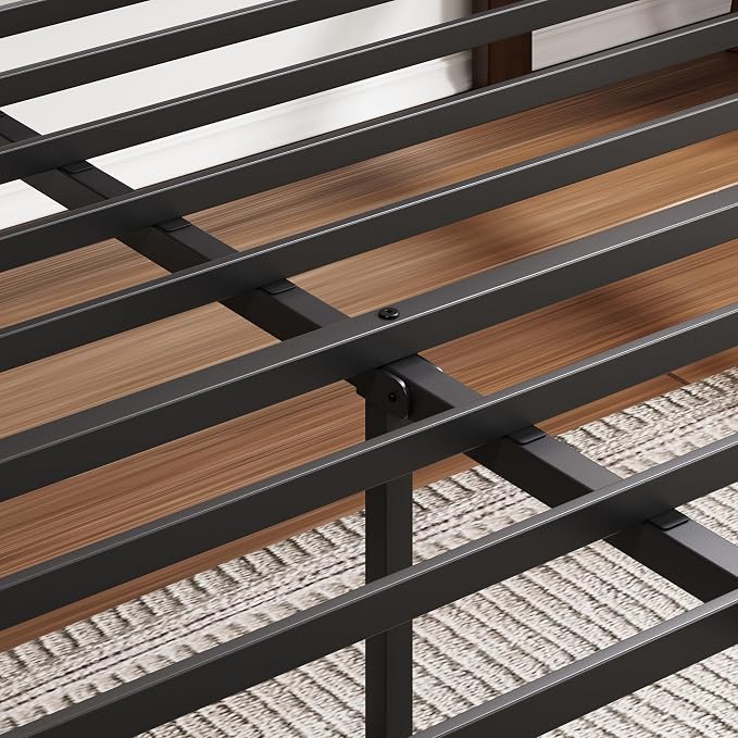BOSRII 14in High Solid Bamboo Wood Platform Twin Size Bed Frame - Image 7
