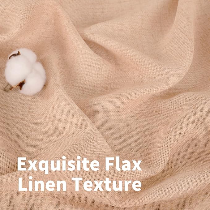 YoungsTex Peach Linen Curtains 45 Inches Long - Image 4