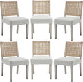 LZAREAL Farmhouse Dining Chairs Set of 6 Linen Fabric Upholstered Accent Side by LZAREALBetterRoomForRealLiving