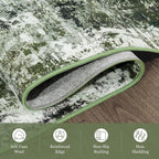 Rugflix 8x10 Area Rugs for Living Room, Washable Dark Green Large Rug | Machine - Image 7