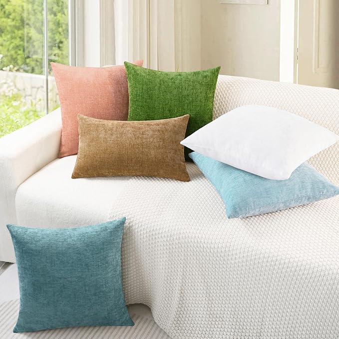 CaliTime Decorative Throw Pillow Covers 20 X 20 Inches Light Blue Grey | Pack - Image 4