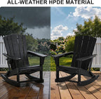 Adirondack Rocking Chair with Retractable Ottoman Set of 2, Outdoor Folding - Image 6
