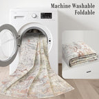 Area Rug Living Room: 4x6 Modern Washable Indoor Soft Carpet Taupe | - Image 5