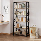 IRONCK Bookshelf, 31.5in Wide Shelf 6 Tier Bookcase, 110lbs/shelf Vintage - Image 6