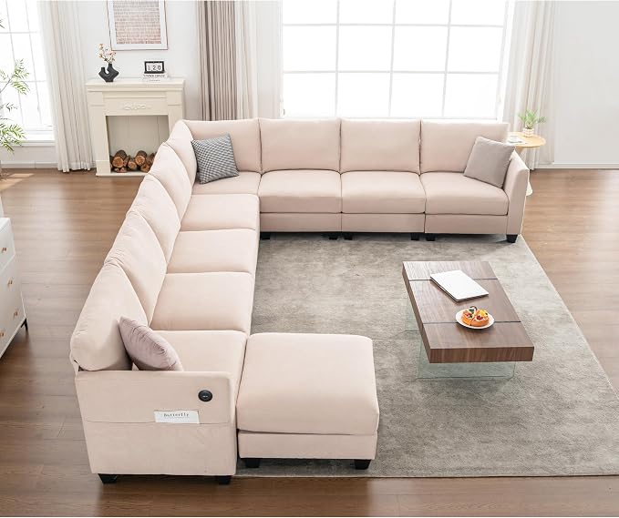 150.4" Large Sectional Couches for Living Room, 8 Seater L Shaped Modular - Image 9
