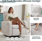 Swivel Rocker Recliner, Oversized Teddy Manual Nursery Glider Rocking Recliner - Image 7