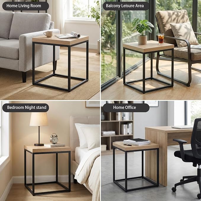 CENSI 18-Inch Natural Oak Accent End Table/Side Table - Image 5