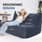 Bean Bag Loveseat Chair Big Sofa Beanbag Chair - Image 4