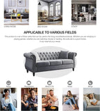 80" Chesterfield Loveseat Velvet Sofa - Image 7