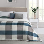 PU MEI Sherpa Fleece Throw Blanket 80" x 90" Full/Queen Reversible Plush Fluffy - Image 2