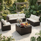 NEWBULIG 7-Piece Outdoor Patio Sectional Sofa, Weather-Resistant Modular Wicker - Image 4