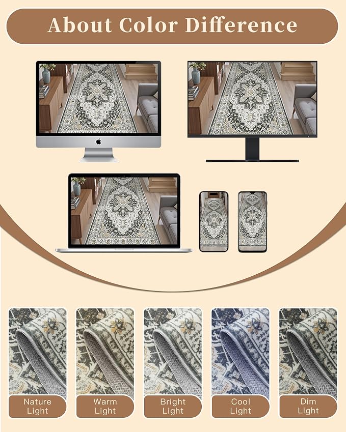 Madane Washable Runner Rugs 2x12 Long - Image 13