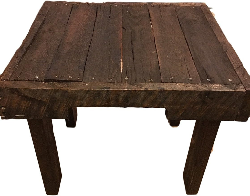 Reclaimed Pallet Wood End Table by Unknown