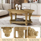 Solid Wood Coffee Table Set for Living Room, Coffee Table & 2 End Side Table - Image 5
