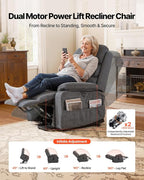 VEVOR Power Lift Recliner Chair, Dual Motor Lift Chair - Image 4