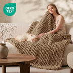 L'AGRATY Chunky Knit Throw Blanket - Image 2