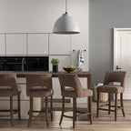 VKNOW Bar Stools Set of 4, Upholstered Counter Height Bar Stools, Modern - Image 3