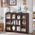 Joaxswe 12 Cube Storage Organizer, Wood Floor Standing 3-Tier Cubby Bookcase - Image 5