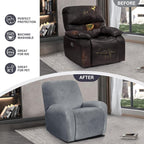 ANARACHON Leather Look Recliner Chair Covers, 4-Pieces Stretch Recliner Cover - Image 5