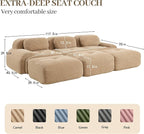 Boneless Sectional Couch, No Assembly Required, 117.3” Modular Cloud Sofa - Image 3