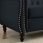80" 2 Piece 3-Seater Velvet Chesterfield Sofa - Image 8