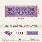 Washable Runner Rug, 2x6Ft Floral Runners - Image 2