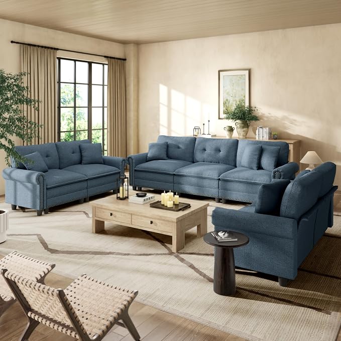 HERA'S HOUSE 3 Pieces Modular Sectional Sofa Sets, Oversized Couch Set by HERASHOUSE