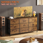 WLIVE 47''W Dresser for Bedroom, Dresser TV Stand for 45, 55 inch TV, Wide - Image 4