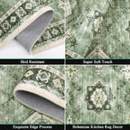 HEBE Boho Kitchen Rugs Set of 3, Non Slip Washable Kitchen Mats - Image 4