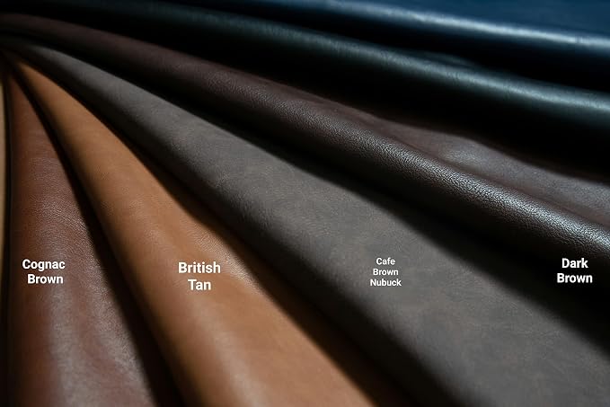 NAT LEATHERS | Tan Mid Brown Cognac Soft Faux Leather Fabric Sheet PU | 4 Yards - Image 5