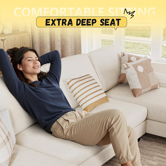 JUMMICO Sectional Couches for Living Room, U Shaped Couch - Image 4