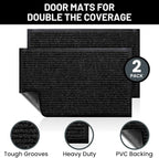 Front Door Mat, Indoor Outdoor Welcome Entryway Muddy Entrance, 48x36 Black | - Image 2