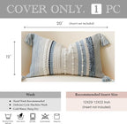 Decorative Lumbar Throw Pillow Cover 12x20 Coastal Blue Accent Cushion - Image 7