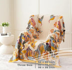 LUTBM Boho Throw Blanket for Bed 100% Cotton Soft Lightweight Quilt Floral - Image 5