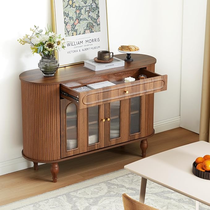XUZENEST 47'' Fluted Sideboard Buffer Cabinet - Image 4