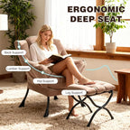 Lazy Chair with Ottoman, Modern Accent Chair Contemporary Sofa Chair with - Image 5