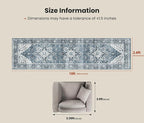 AMADA HOMEFURNISHING 2'6"x10' Washable Area Rug, Low-Profile Entryway Rug - Image 2